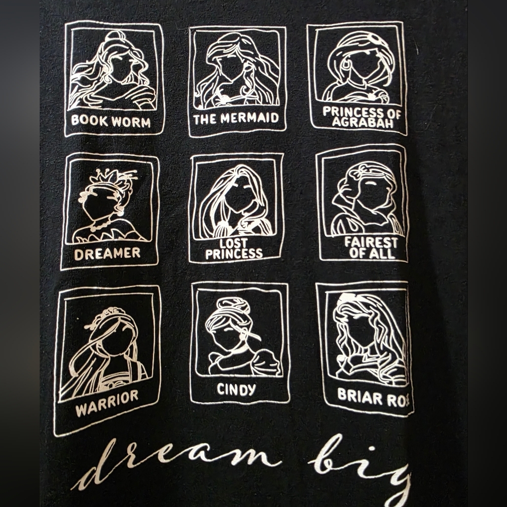 Disney Princess Inspired Dream Big Graphic Design T-Shirt - Picture 6 of 8